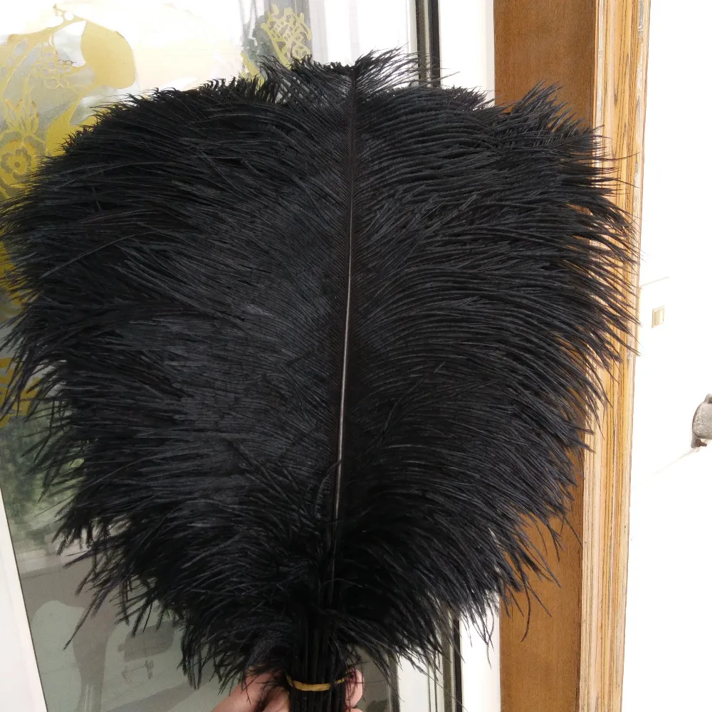 Wholesale beautiful black ostrich feathers 100 pieces 16 18 inch / 40