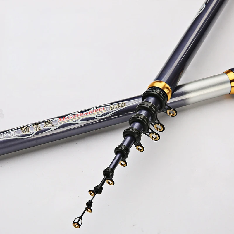 

New Arrival 3.6-5.4m Rock Fishing Pole Long Casting Carbon Fiber Telescopic Fishing Rod Sea Saltwater Fishing Angling Tackle Kit