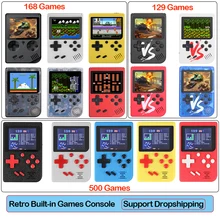 RS-6A ретро мини портативная игровая консоль 8 бит 3,0 дюймов цветной ЖК-экран детский игровой плеер встроенный 500 игр портативный плеер горячая распродажа