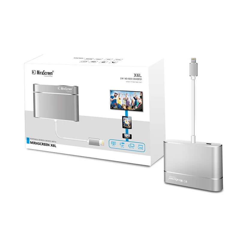 Mirascreen Lightning-HDMI цифровой av-адаптер кабель для iPhone iPad-tv 1080 P преобразователь ТВЧ-сигналов для iPhone X 8 7 6