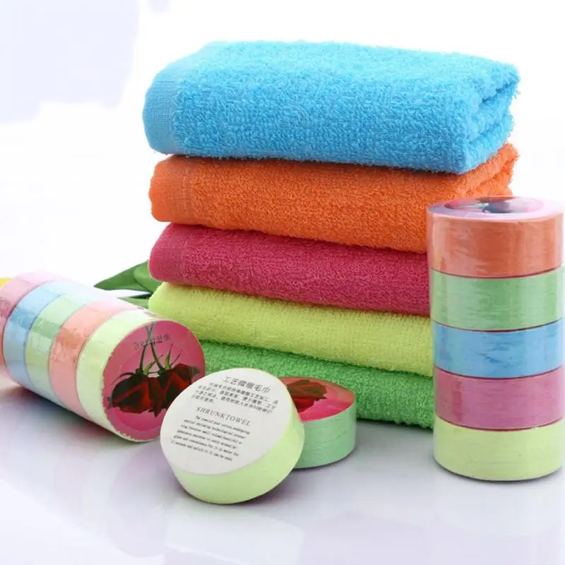 

One-time compressed towel cotton color outdoor travel portable compressed towel Random color