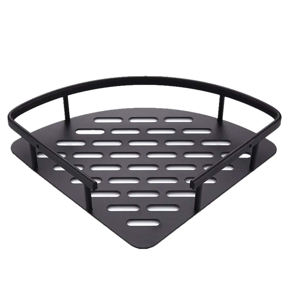 

Aluminum Bathroom Corner Shelf Wall Mount Single-layer Triangle Basket Corner Rack Triangle Bathroom Shower Storage