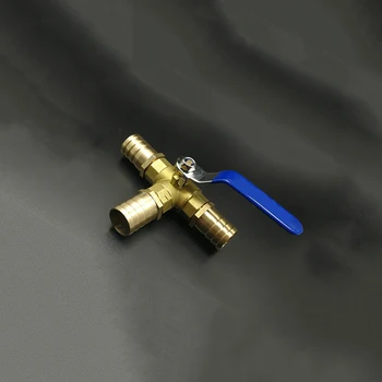 

16mm Hose Barb Three Way L-Port Brass Ball Valve For Water Oil Air