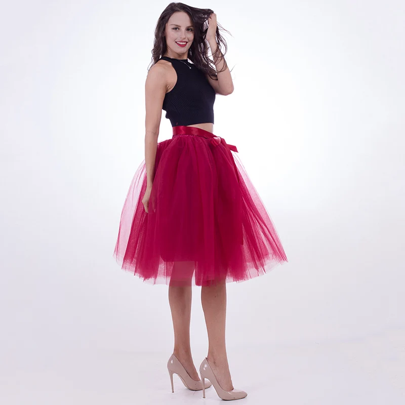 Женская фатиновая юбка пачка средней длины 7 слоев 65 см лето 2017|fashion tulle skirt|tulle