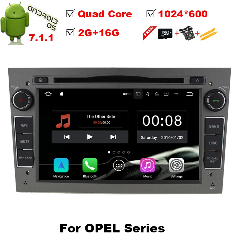 Quad Core Android 7.1 2 din Car DVD Stereo for Vauxhall Opel Astra H G