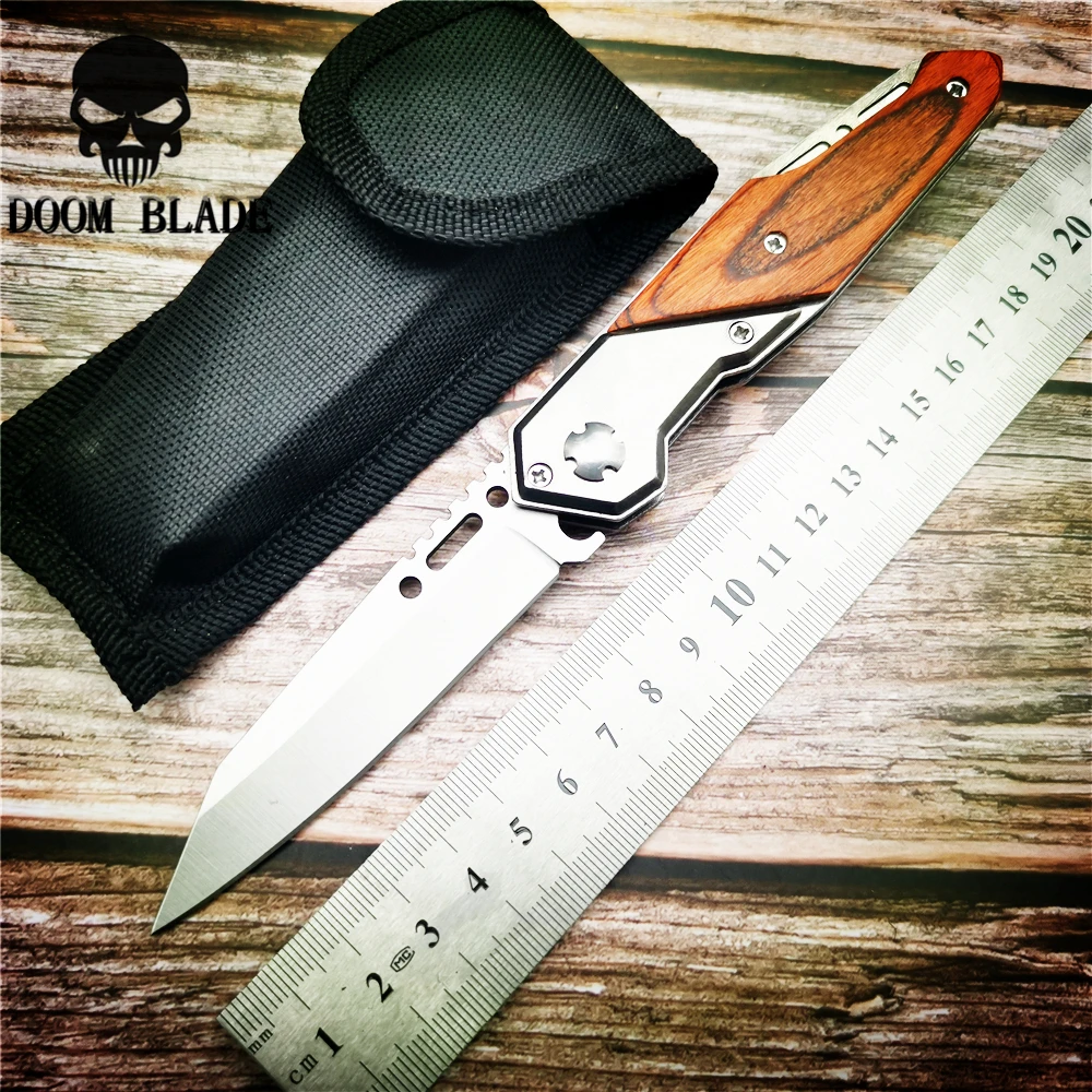 

200mm 5CR15MOV Blade Quick Open Knives Folding Knife Tactical Outdoor Camping Combat Folding Blade Defense Survival Hunting