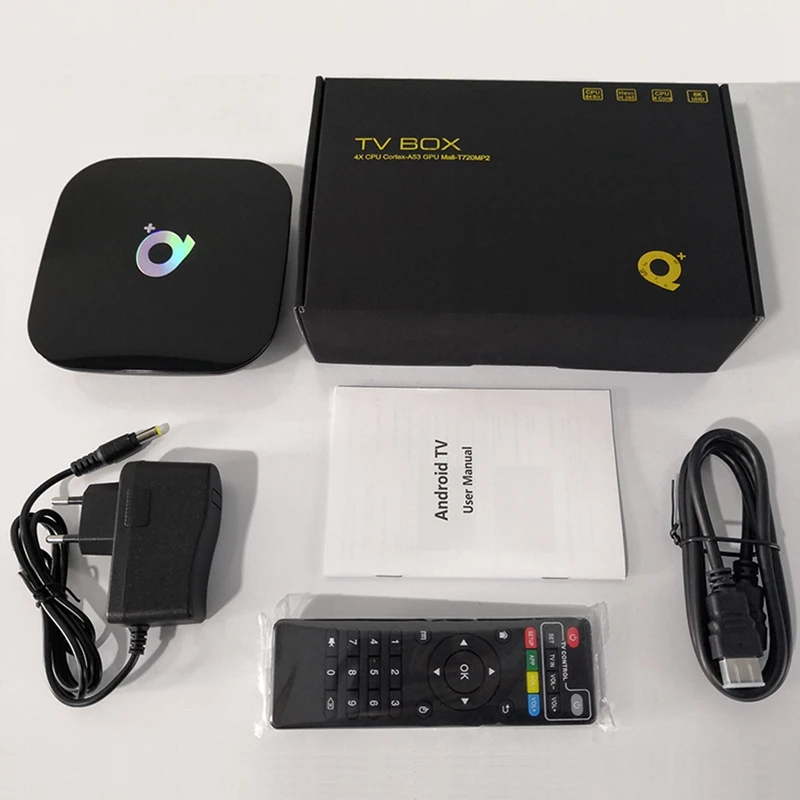 Новейший Q Plus Android 9,0 Tv Box Allwinner H6 Четырехъядерный 4 ГБ ОЗУ 32 Гб ПЗУ Hd 6 K H.265 Usb3.0 Netflix Смарт медиаплеер (ЕС штекер