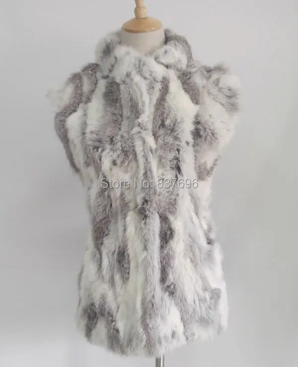 Модный стильный жилет из настоящего кроличьего меха, женская верхняя одежда на зиму и осень
