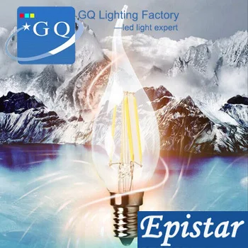 

FREE SHIP 2W E14 LED candle Light 85-265V LED Filament Light led tungsten lighting lamp for crystal lamp