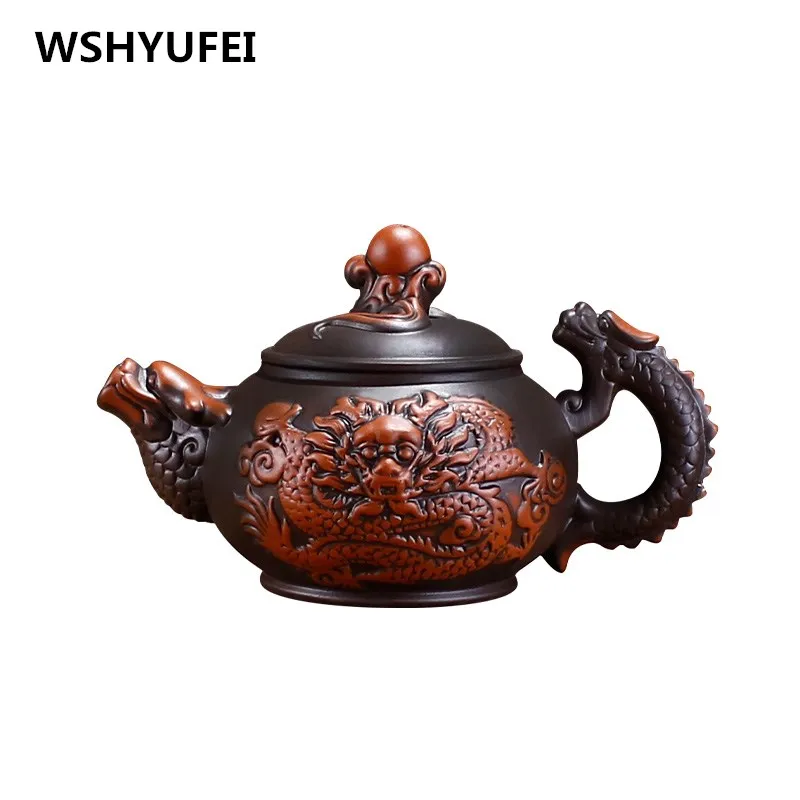 EatingBiting Chinese Purple Clay Kung Fu Orange Cat Teapot Tea Pet For Home Tea Tray Decor Purple Clay Tea Pet Car Ornament Pure Handmade Statue For Tea Lover Home Office Decor