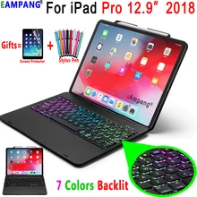 Чехол с клавиатурой для iPad Pro 12,9 A1876 A2014 A1895 a1983. 7 цветов. Bluetooth-клавиатура с подсветкой. Чехол с карандашом