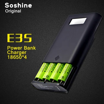 

Soshine E3S Authentic Original Portable Power Bank and Battery Charger with Dual USB and LCD Display for 18650 Battery