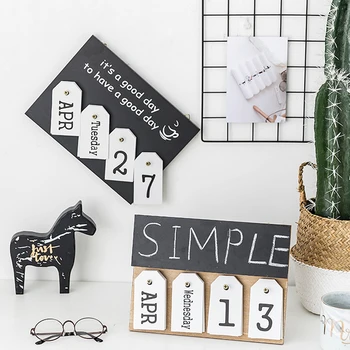 

2019 Brand New Slimplicity Wooden Calendar Decoration Nordic Modern Decorative Calendar Home Decoration Accessories Modern