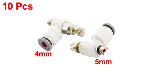 10Pcs SL4-05 5mm Male Thread 4mm Tube Pneumatic Flow Control Valves