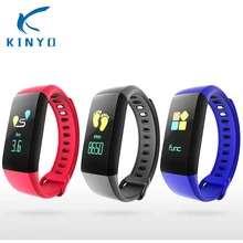 Smart Сердечного ритма крови Давление мониторинга Bluetooth 4,0 будильник Цвет Экран сообщение напоминание сна трекер