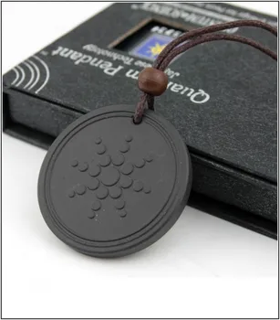 

Fashion Unisex Classic Black Quantum Scalar Energy Pendant Necklace Good Design with Authenticity Ion Card WHOLESALE 10PCS/LOT