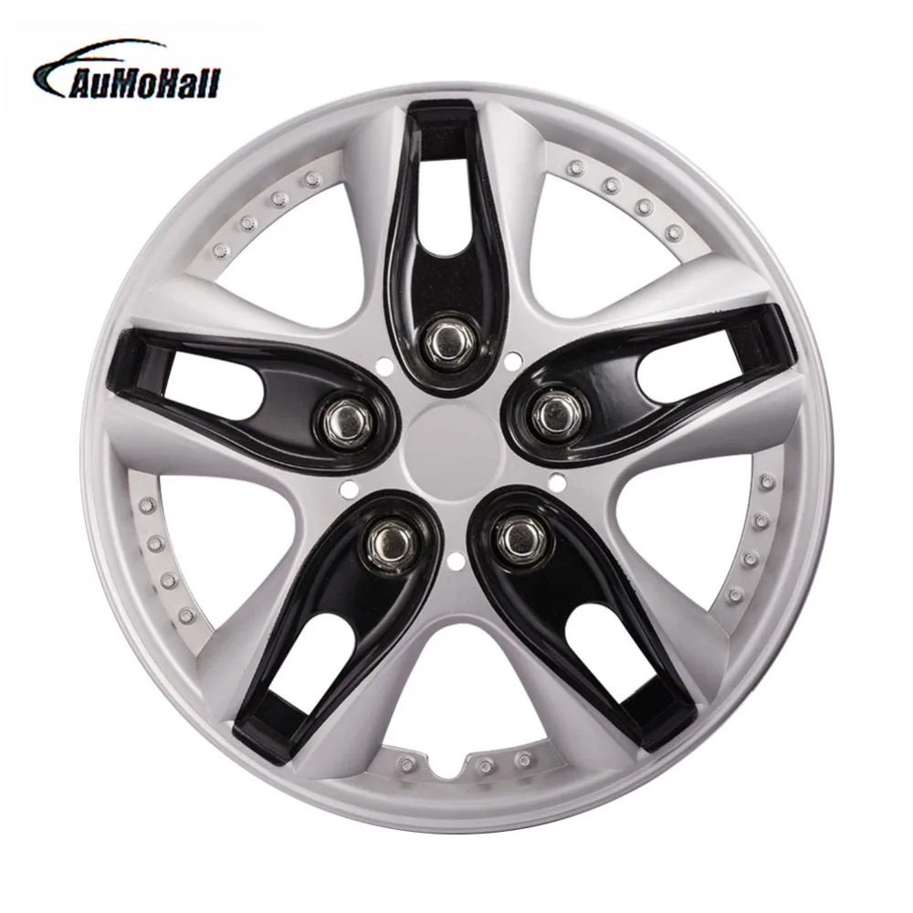 

AUMOHALL 4pcs 12 Inch Car Hub Caps Vehicle Chrome Wheel Rim Skin Cover Hub Caps Wheel cover Hubcap Car Styling