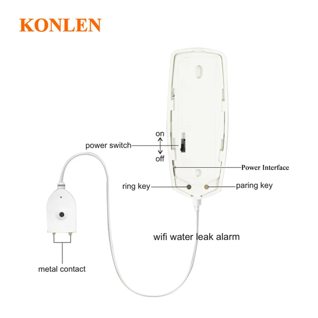 KONLEN WIFI Liquid Leak Sensor Wireless Water Level Detector Leakage Overflow Buzzer Tuya Smart Life APP Push Alarm Alerts 6