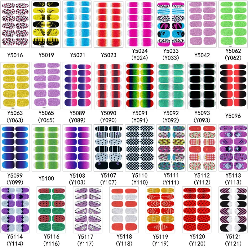 Блестящий 1 шт полное покрытие Y наклейки для ногтей Блестящий узор градиент чистый дизайн ногтей Наклейка для маникюра обертывание инструмент украшение мода