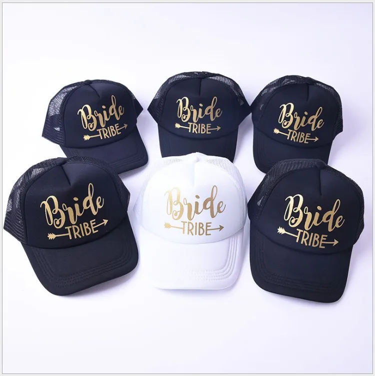 

free shipping 3pcs wedding favor bridesmaid gift bridal hat team bride squad GROOM BRIDE TRIBE Baseball cap a gift for guest