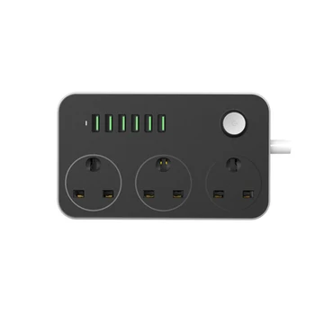 

US/UK/European standard usb plug-in Hong Kong version usb socket power strip with 6usb charging