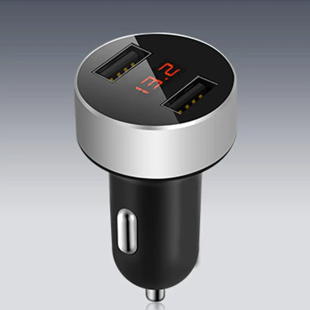 3.1A высокоскоростной выход двойной USB порт Цифровой Красный светодиодный дисплей напряжения тока Автомобильное зарядное устройство для телефона от перегрева