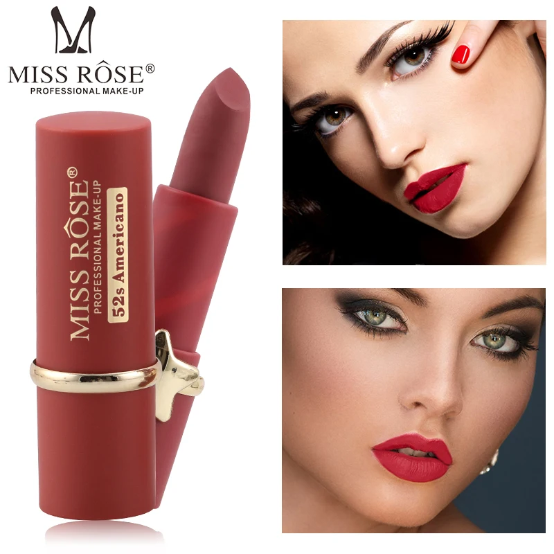 Матовая губная помада MISS ROSE 12 цветов стойкая пикантная Увлажняющая красного