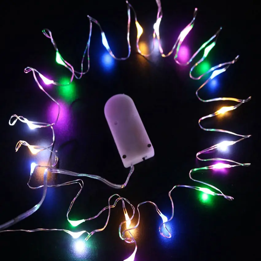 CR2032 Button Battery Operated 1M 10LEDS Micro Copper LED String Lights