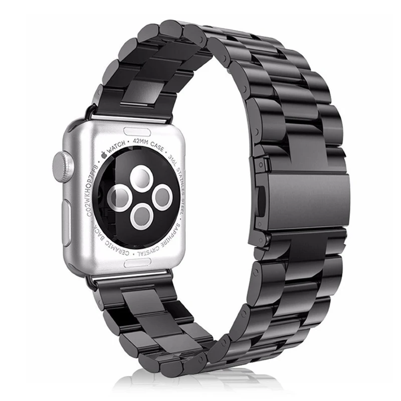Металлический ремешок из нержавеющей стали для Apple Watch Series 5 1 2 3 4, сменный деловой ремешок для iwatch 38 мм 40 мм 42 мм 44 мм