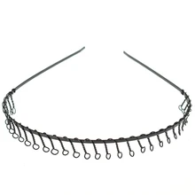1PC Men's Hair Clip Metal Wire Teeth Hair Band Easy Black Sports Headband Unisex Hair Styling Clips Assessaries