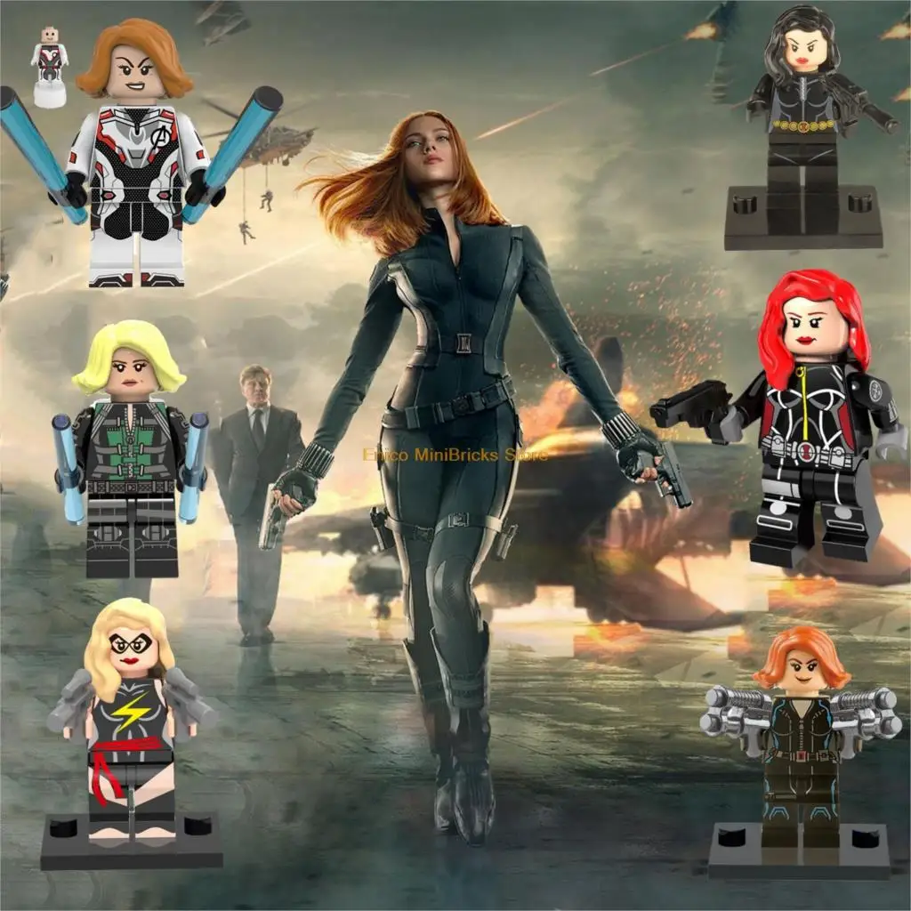 

Captain Marvel Movie Avengers Endgame Figure Block Super Heroes Captain Marvel Black Widow Building Blocks Toys For Children
