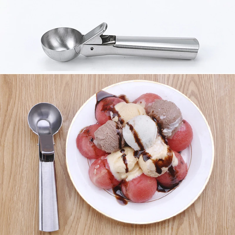 

7inch Kitchen Stainless Steel Ice Cream Scoop Tool Watermelon Ice Cream Ball Spoon Frozen Yogurt Dig Ball Player Diameter 5cm 68