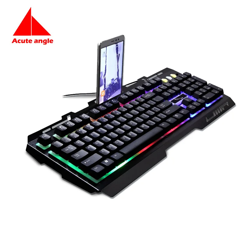 

Replace Keyboard Gold 104 Keys Metal Led Light Gaming Gamer Game Usb Multimedia Waterproof For Computer PC Desktop Keyboard