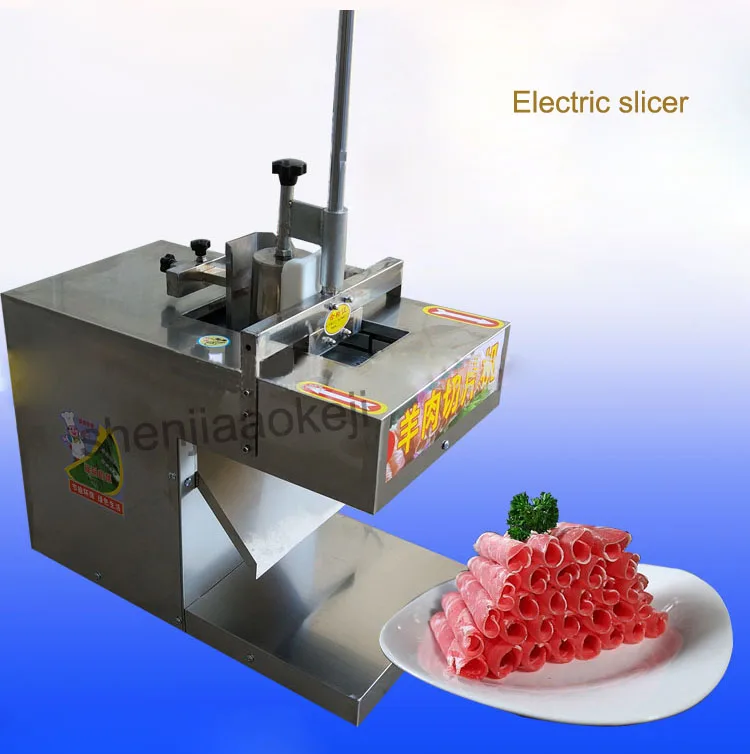 Электрическая ломтерезка для мяса Автоматическая ГОВЯЖЬЯ баранины замороженная машина для резки мяса строгальная машина для резки мяса