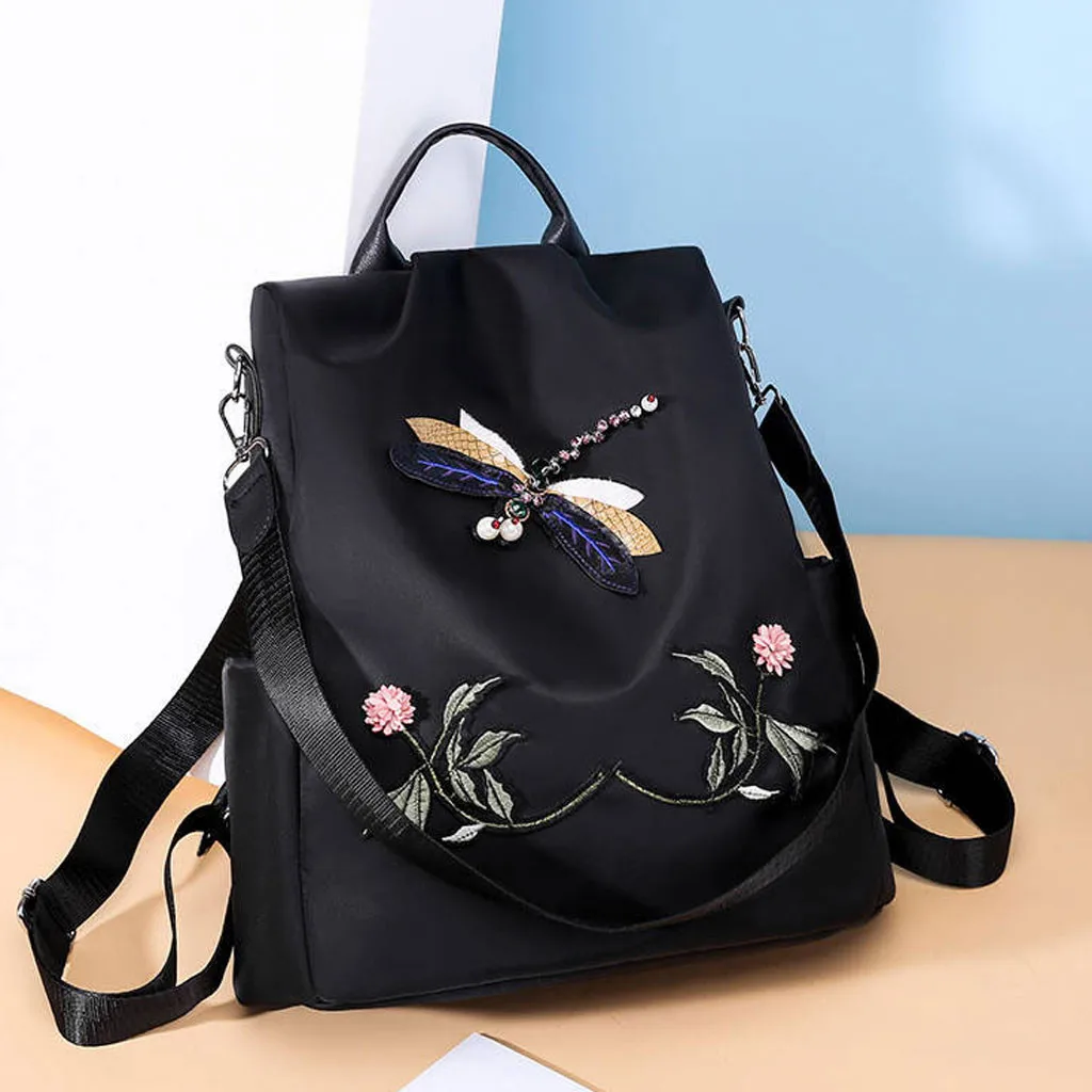 Женский модный нейлоновый простой рюкзак для отдыха с цветами, дорожная сумка большой емкости, рюкзак для компьютера, bolsa feminina