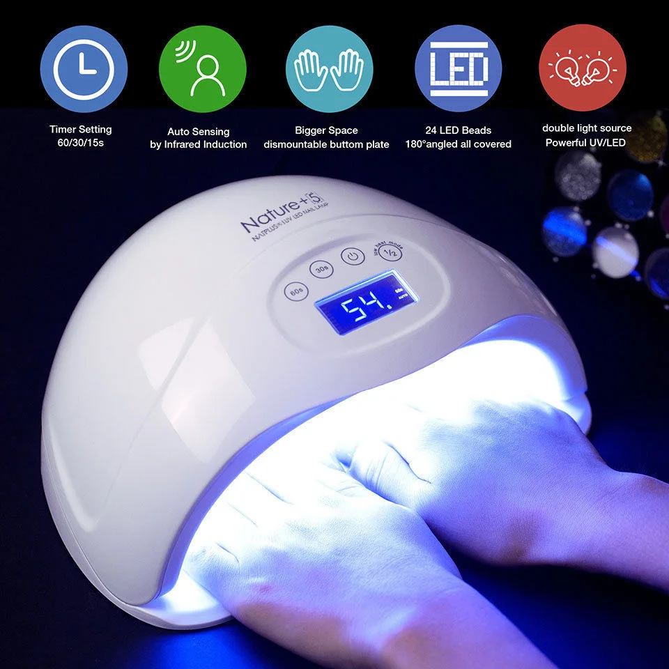 

Azure Beauty Nature 5 UV Nail Dryer LCD Display 48W Big Powder Led Nail Lamp Machine For Curing All UV Gel Nail Polish