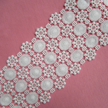 

beautiful white lace fabric DIY fashion clothing skirt waist decorative lace trim cloth for wedding dress patchwork macrame