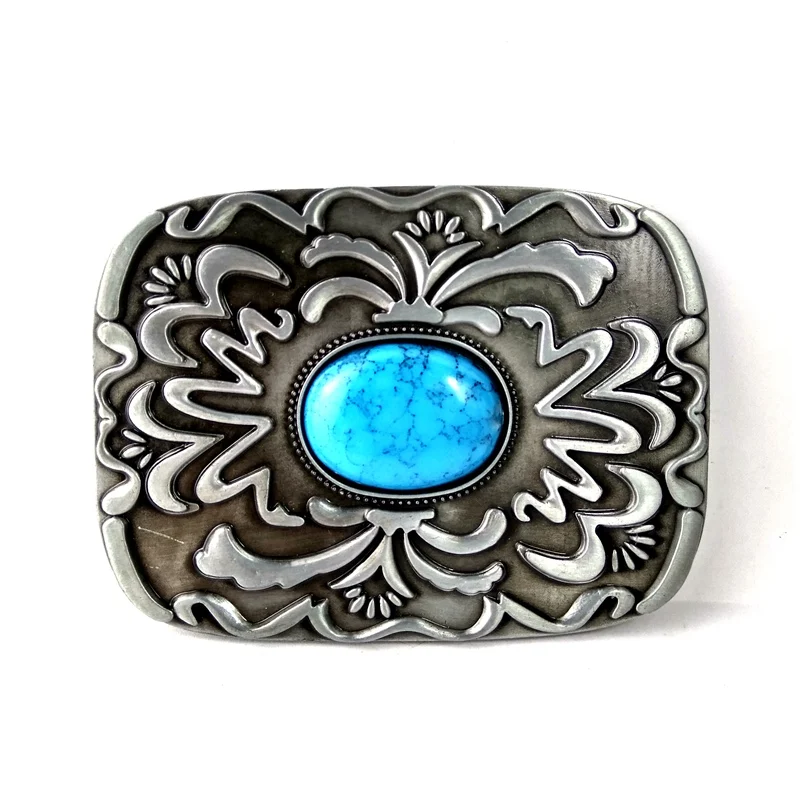 Men Big buckle with turquoise inlay American Western cowboy belt buckles retail wholesale Custom ...