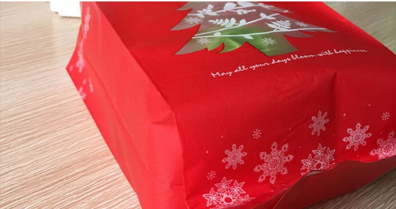 50 шт пластиковый мешочек для конфет Navidad сладкий матовый Подарочный пакет Рождественская елка снежинка подарочные пакеты NOEL печенье закуски выпечка посылка
