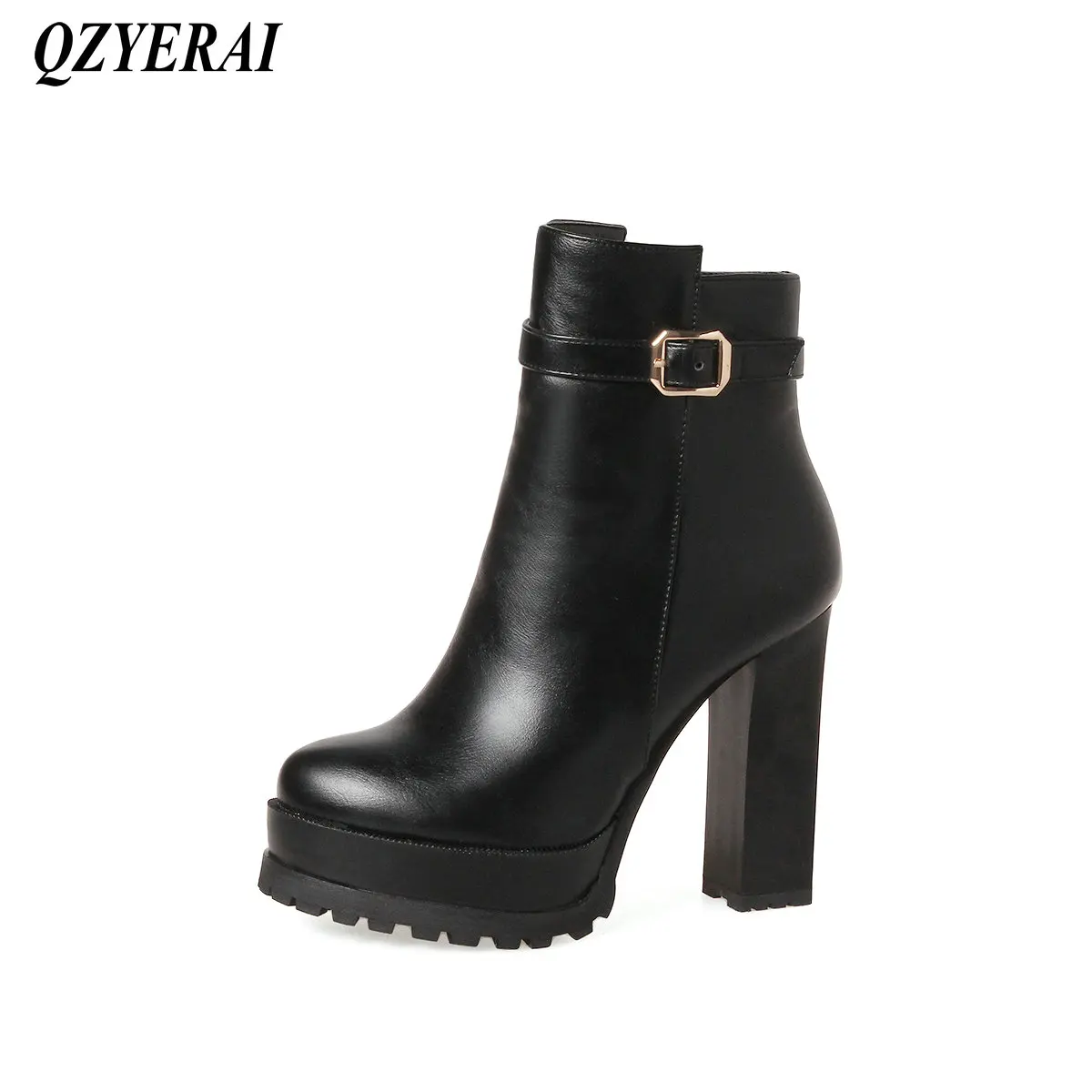 

QZYERAI Winter fashionable lady short boots patent leather womens shoes womens boots
