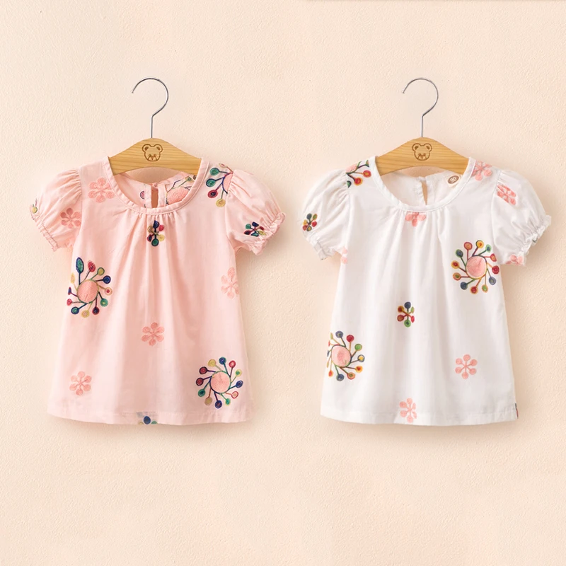 Children Girl Long-Sleeves Clothes Embroidery Floral Ruffle Sweatershirt H1
