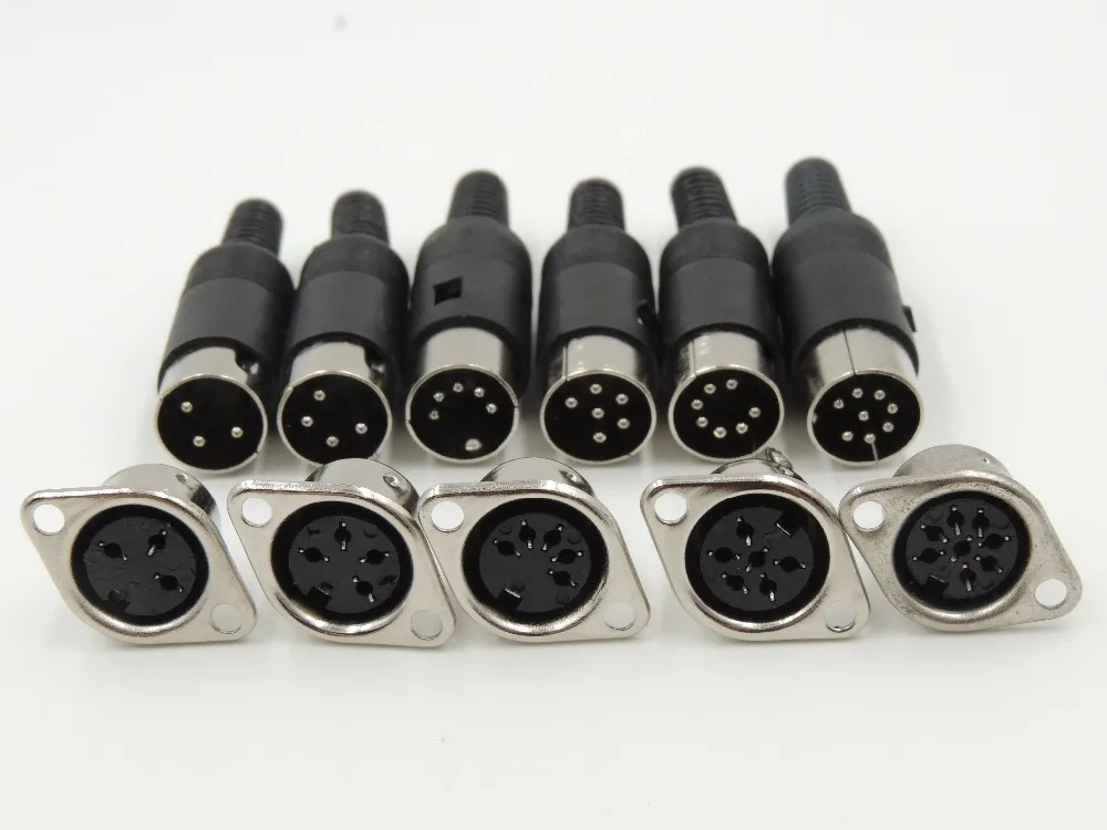 Panel Mount 8 Pin Circular Connector Set
