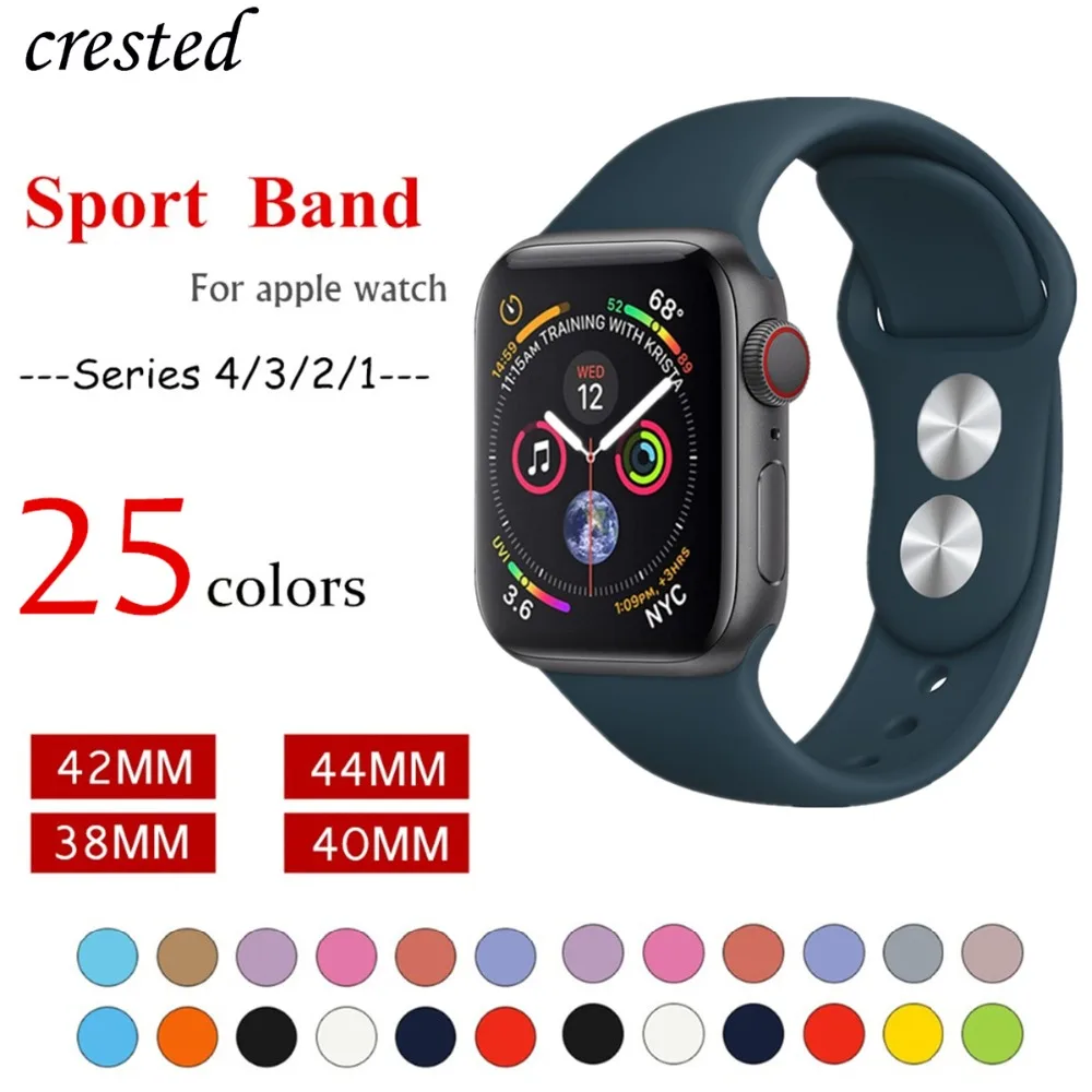 

Sport Strap for apple watch band 4/3 42mm/38mm/44mm/40mm iwatch band bracelet silicone watchband belt correa watch Accessories