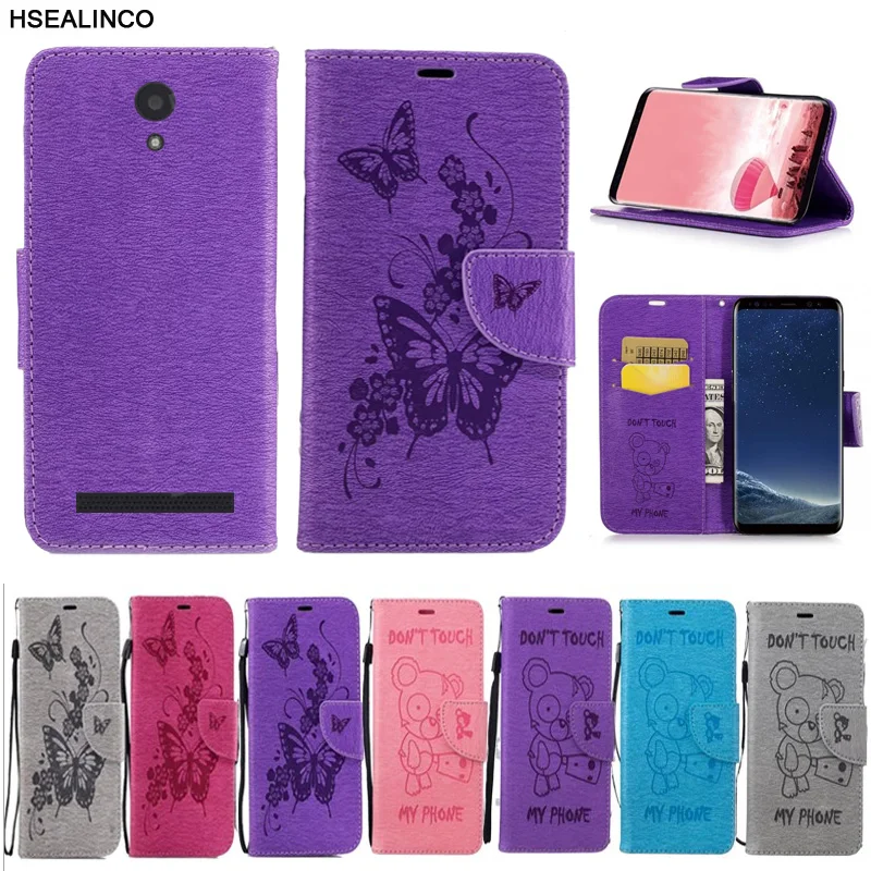 

Wallet Case For DEXP Ixion ES950 Hipe Leather Magnetic Embossing Card Slots and Stand Holder Cover with Lanyard
