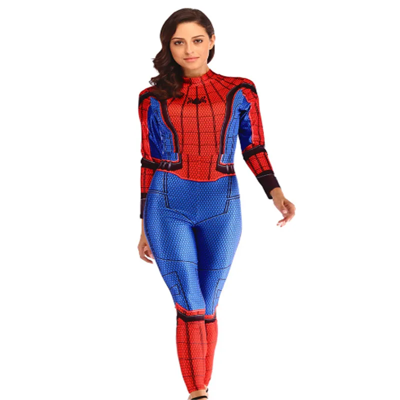 

Skintight 2019 women's fitness suit spider-man ensemble jumpsuit leggings cross-border avengers hot stock cosplay costumes