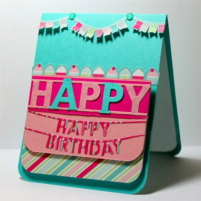 

Eastshape Happy Birthday Metal Cutting Dies for Scrapbooking 2019 New Alphabet Die Cuts Card Making Letter Crafts Dies Stencil