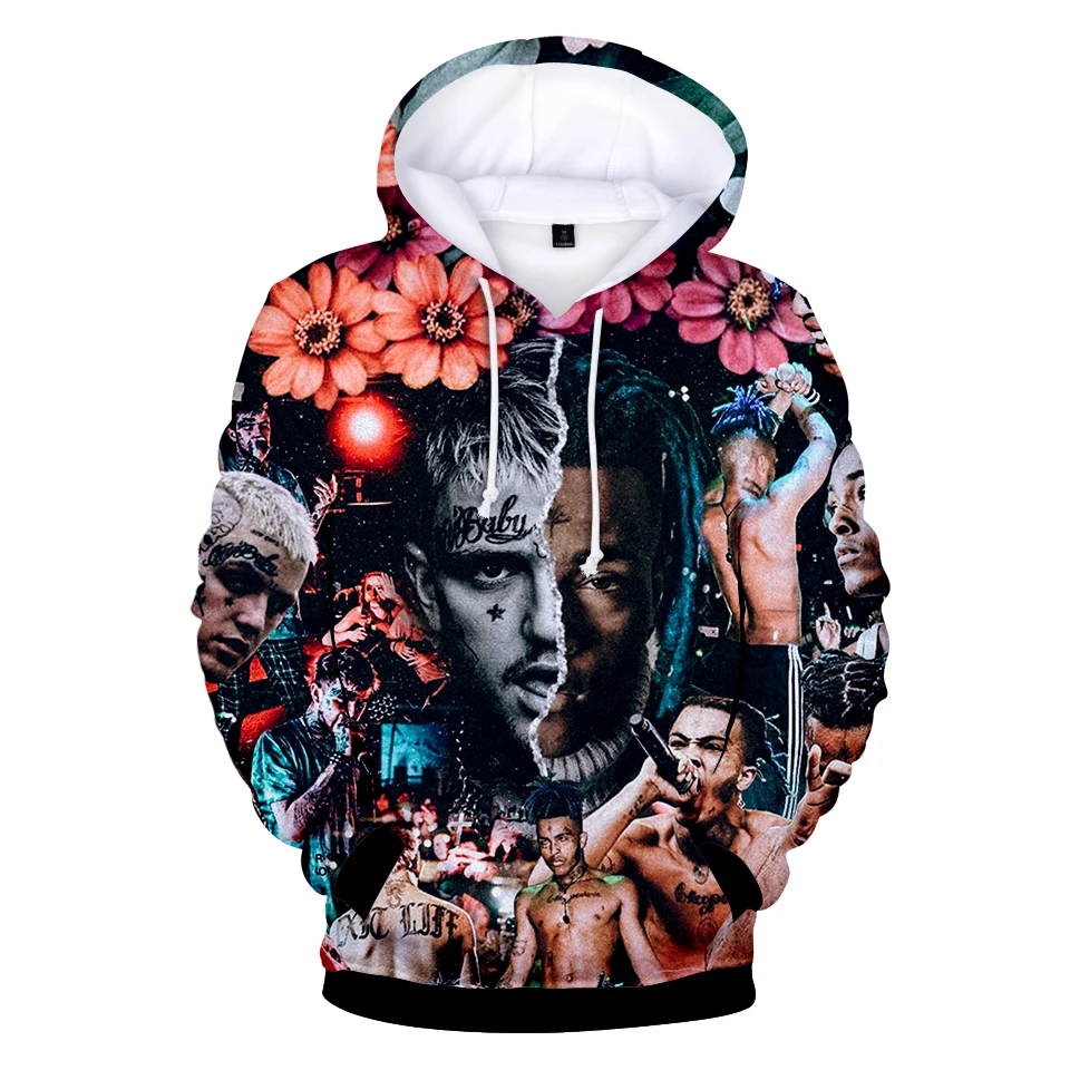 Толстовки XXXtentacion and lil peep с 3D принтом свитшоты в стиле Харадзюку для женщин/мужчин