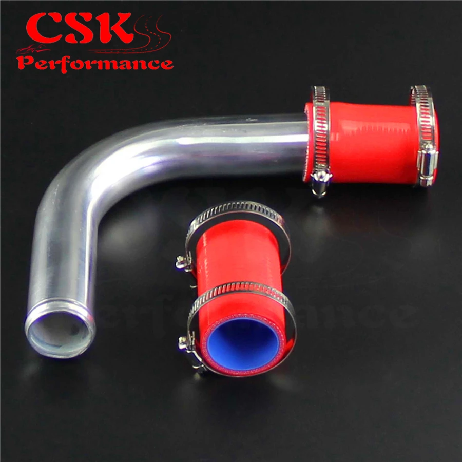 90 Degree 35mm 1.38" Aluminum Turbo Pipe Piping Tube + Silicone hose