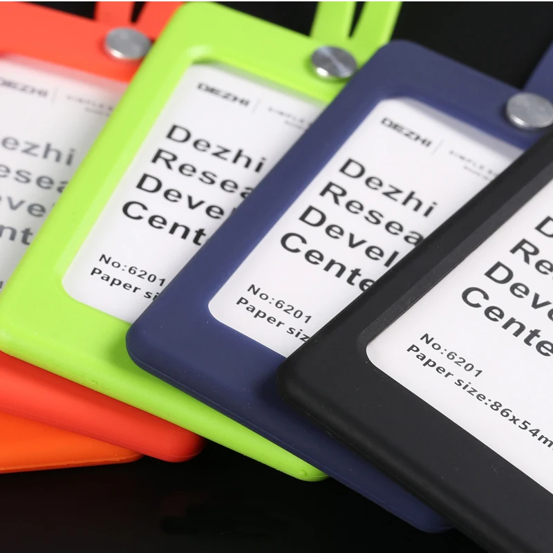 DEZHI, карамельный цвет, силикагель, ID держатель для карт, с мягким шейным ремешком, для офисных пропусков, логотип, индивидуальный держатель для Бейджа