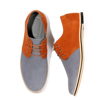 

Men's Shoes Made Of Genuine Leather Mans Lace-Up Casual Shoes Mixed Colors Big Size 45-50 Sturdy Sole Male Flat Shoes
